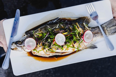 Steamed Whole Barramundi With Soy And Ginger