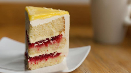 Slice Of Lemon Raspberry Cake