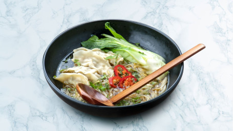 Vegan Ramen With Gyoza And Pak Choi In Aromatic Soy Broth