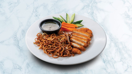 Super Chicken Katsu With Wok Fried Soya Noodles