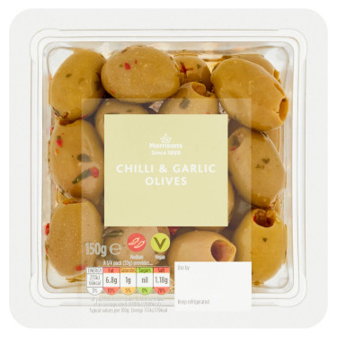 Morrisons Czosnek Chilli Chalkidiki Oliwki 150G