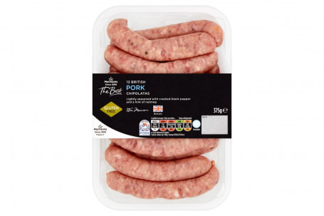 Morrisons The Best 12 Kiełbasek Wieprzowych Chipolata 375G