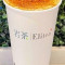 Brown Sugar Peach Milk Tea With Caramel Cheese Top/Jiāo Táng Táo Xiāng Nǎi Chá