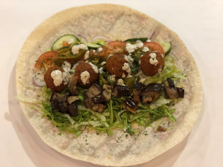 Falafel And Roasted Aubergine Wrap