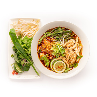 Spicy Chicken Greens Phở Noodle Soup