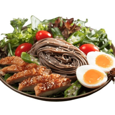 Makaron Soba Z Sałatką Z Kurczakiem Teriyaki Rì Shì Zhào Shāo Jī Ròu Qiáo Mài Miàn Shā Lǜ