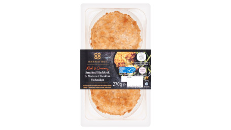 Co-Op Irresistible Smoked Haddock Mature Cheddar Fishcakes 270G