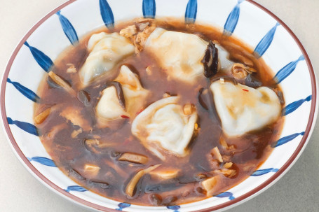 Suān Là Tāng Jiǔ Cài Shuǐ Jiǎo (5Jiàn Pork And Chives Dumplings In Hot And Sour Soup (5Pcs