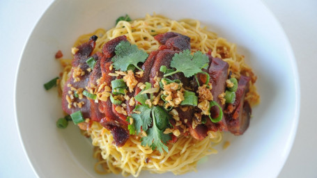 Roasted Red Pork Egg Noodles