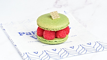 New Raspberry Pistachio Deluxe Macaron